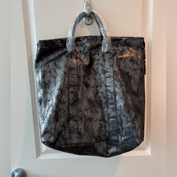 Pewter Black ATM Anthony Thomas Melillo Metallic Nubuck Tote NWT - Picture 7 of 16